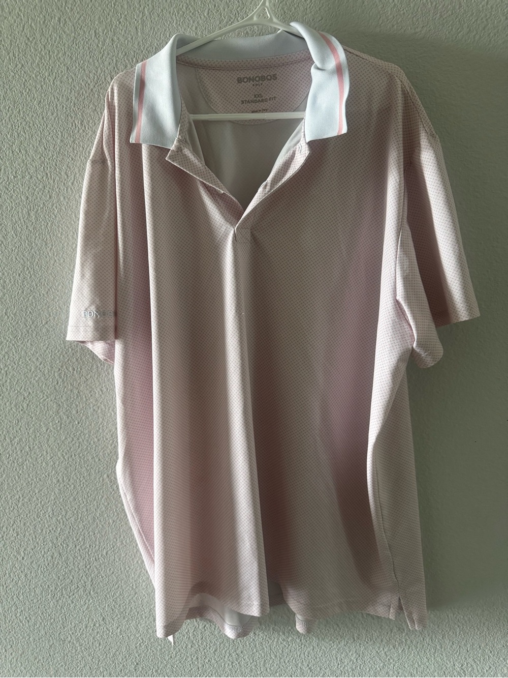 Bonobos Pink and White Polo 2XL
